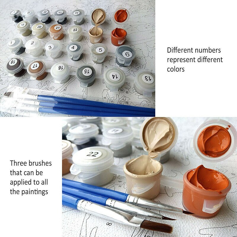 Pintura por números para adultos DIY, Kits de pintura por números para niños principiantes en lienzo CLA88