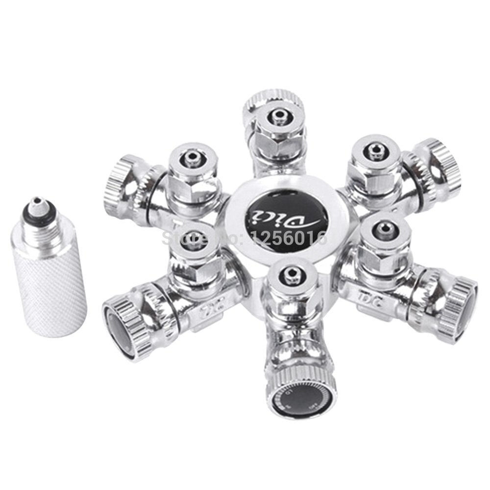 6 outlet double outlet output Aquarium CO2 Regulator, 2 way, 3 way, 4 way, 5 way, 6 way splitter +
