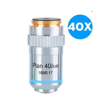 Microscope Objective lens 195 Flat-field / Semi-flat Field Achromatic Objective Lens 4x 10x 20x 40x 60x 100x Can be Choose: 195Plan-40X