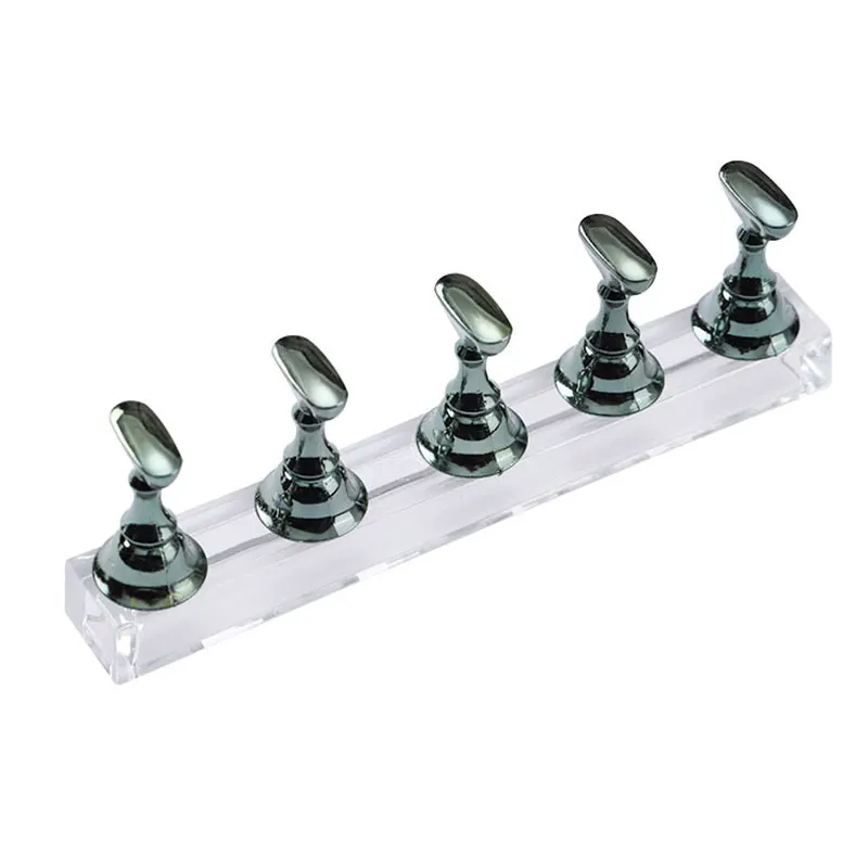 5 st/set magnetisk nagelhållare övningsställ akrylkristall displayhylla nagelkonstverktyg nagellacksställ: Grön