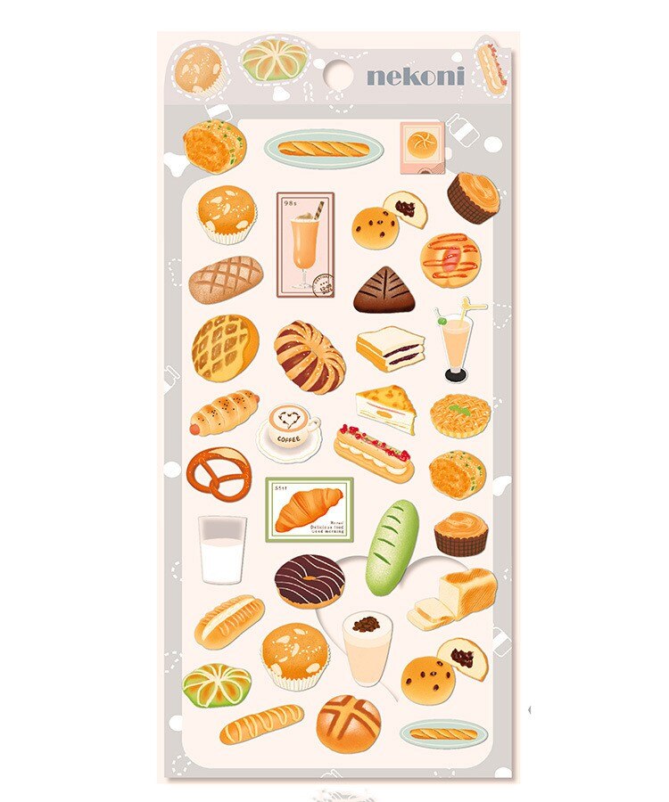Cute Aesthetic Food Stickers Cake Bread Scrapbooking Journal Sticker Diary DIY Decoration Stationery Hobby Craft Supplies: bread