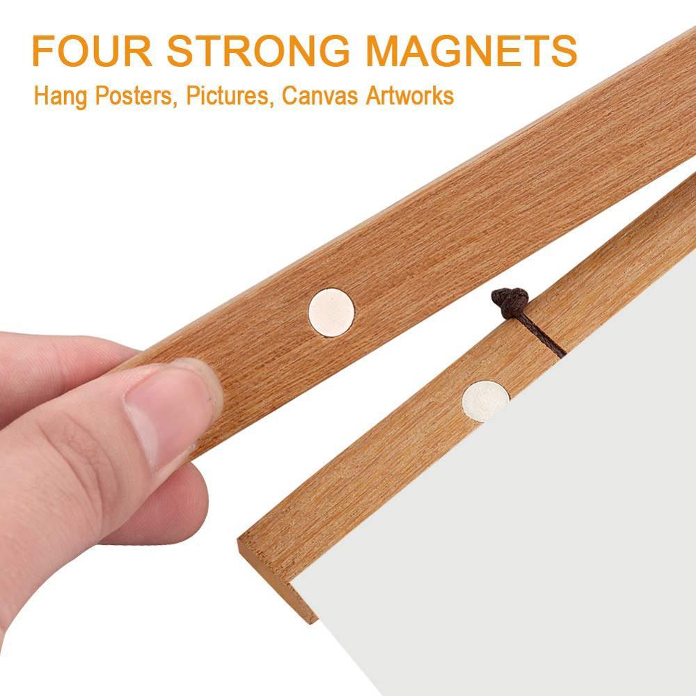 Magnet Teak Wood Pine Hanging Scrolls Wall Art Photo Frame Family Canvas Painting Posters Hanger Frame Hanging Painting Pole