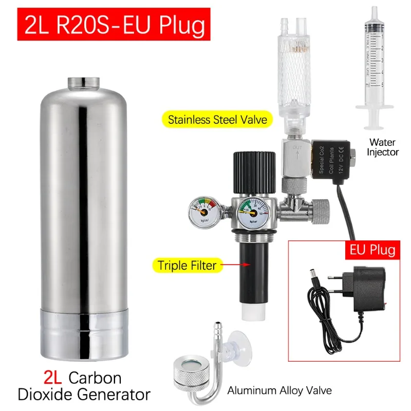 DIY Kooldioxide Reactor Kit Aquarium Fish Tank CO2 Generator RVS Cilinder Generator Systeem voor Aquatische Plant Vis