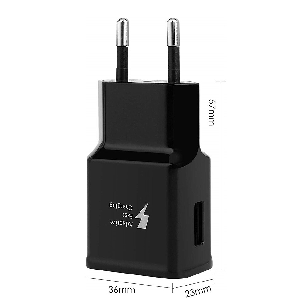 For Samsung galaxy feel 2 A40 A50 A70 A20 A90 A5 Note 10 9 8 Phone 9V 1.67A Adaptive Fast Charging Charger USB Quick Charge