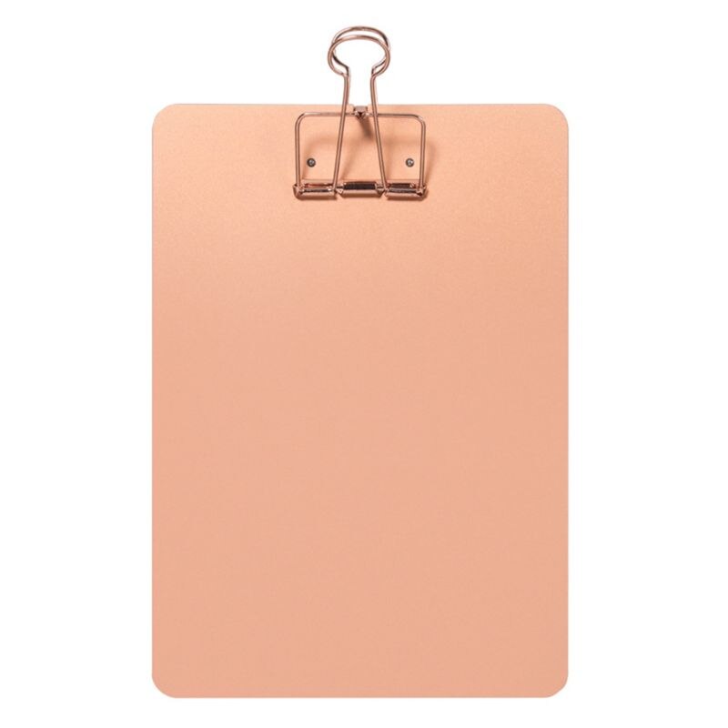 Metal Clipboard Writing Pad File Folders Document Holder School Office Stationery Supply 3 Colors: Rose Gold