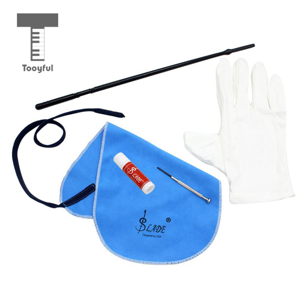 Fluit Cleaning Kit Set Schoonmaakdoekje + Stok + Kurk Vet + Schroevendraaier + Handschoenen 5 In 1