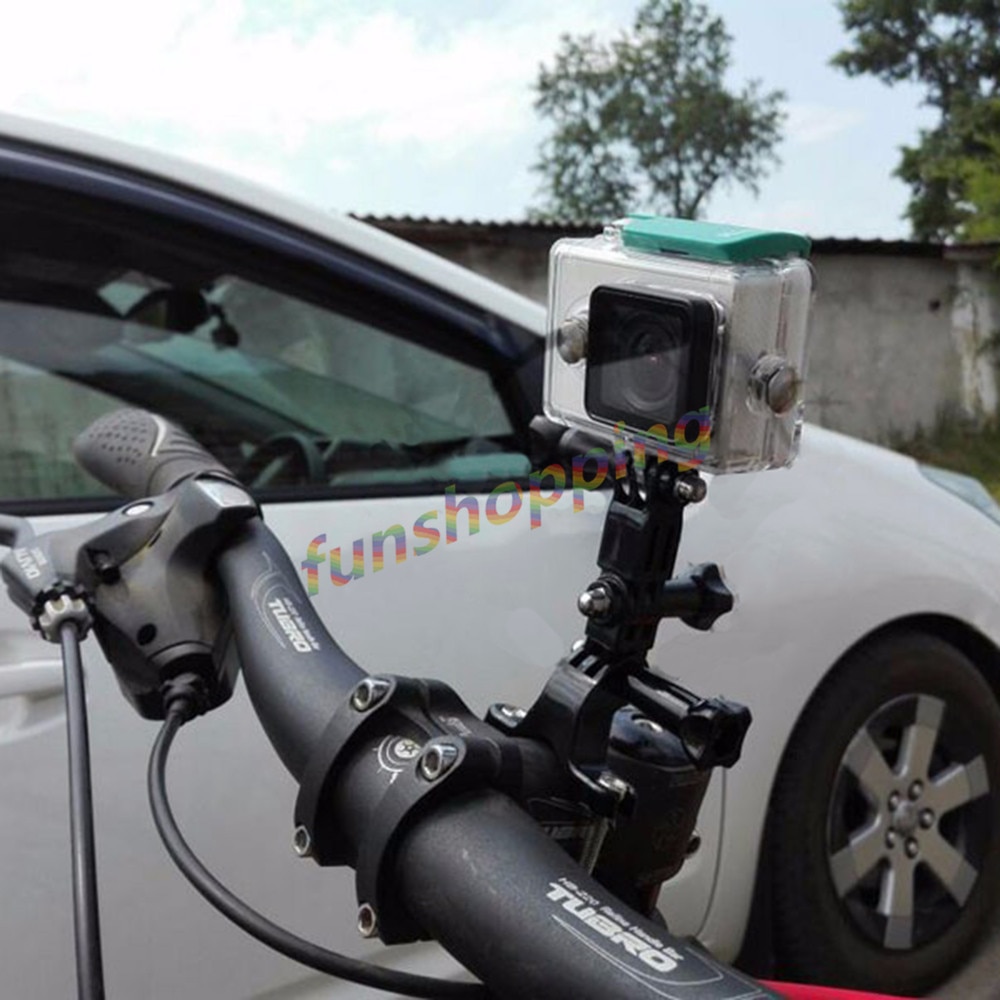 Para accesorios gopro para bicicletas, bicicleta, motocicleta, montaje en manillar, ajuste de trípode para Go Pro Hero 3 + 4 5 Xiaomi Yi II 4K Sjcam S