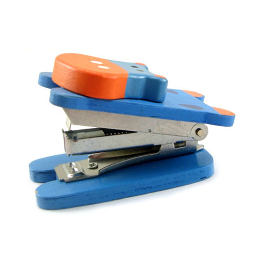 Cute Animals Stapler Mini Wooden Paper Stapler Paper Clip Binding Tool Small Stapler for Children's Office School Supplies