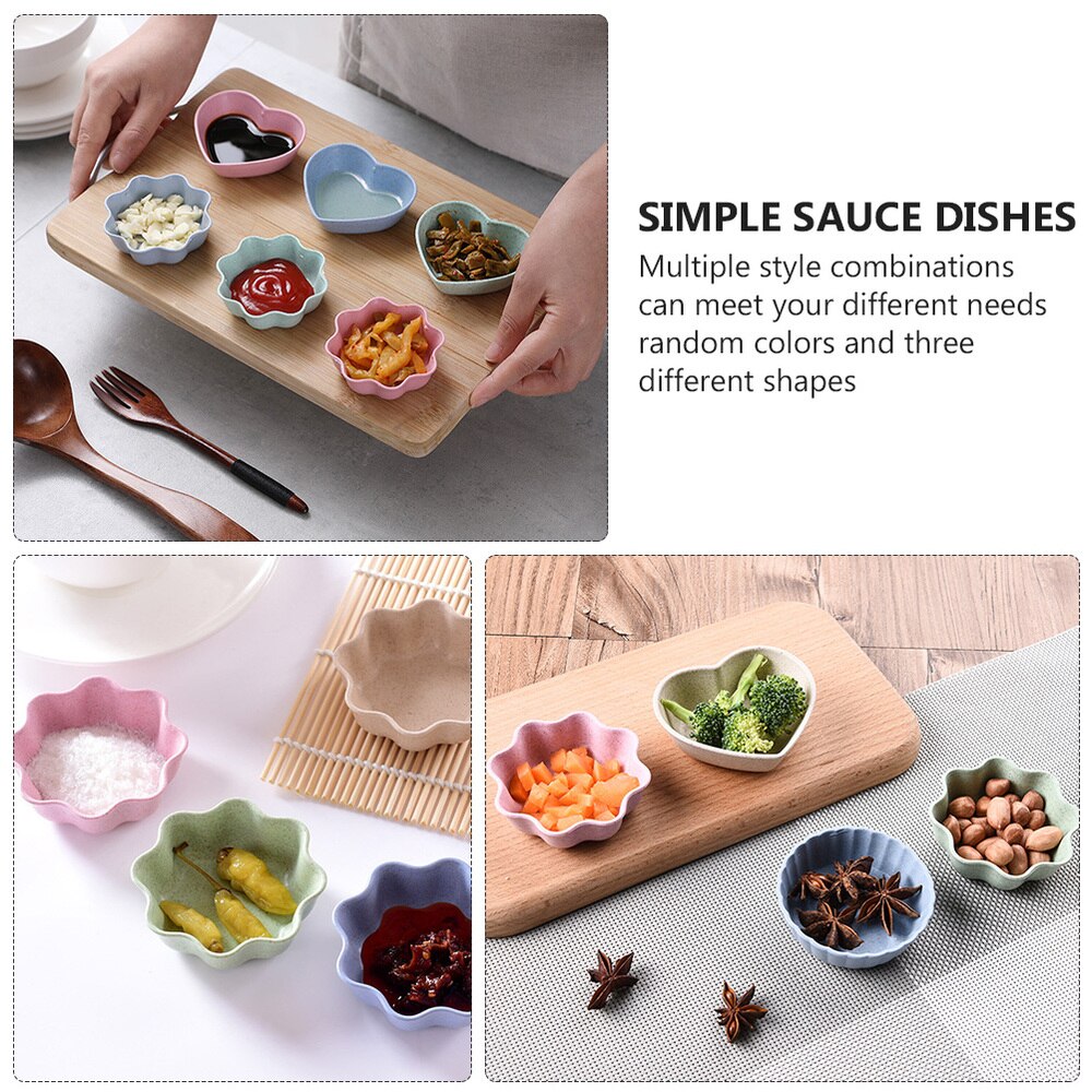 12 Pcs Useful Seasoning Trays Adorable Condiment Plates Exquisite Vinegar Dishes