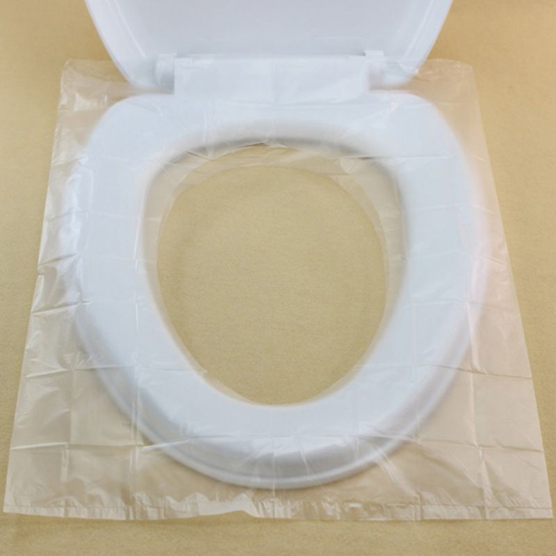 50 stk / pakke engangs toiletsædeovertræksmåtte bærbar vandtæt sikkerheds toiletpude til rejsecamping