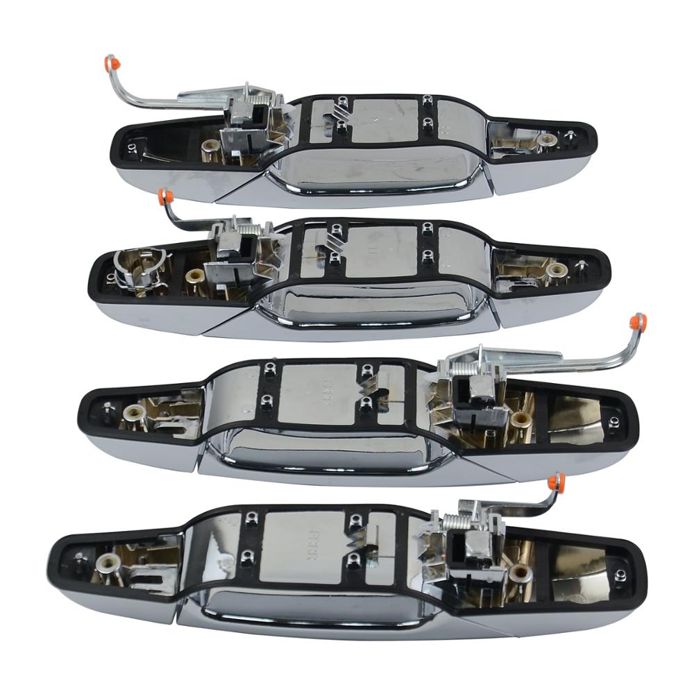 AP02 4PCS 1Set Exterior Door Handle 20828258 for Chevrolet Avalanche/Silverado/Suburban Tahoe Cadillac ESV/EXT GMC Sierra Yukon