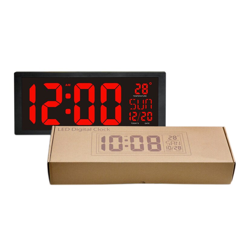 Large Screen Big Electronic Wall Clock Desktop Led Digital Calendar Clock Thermometer Daylight Saving For Kitchen Clock Mural Eu