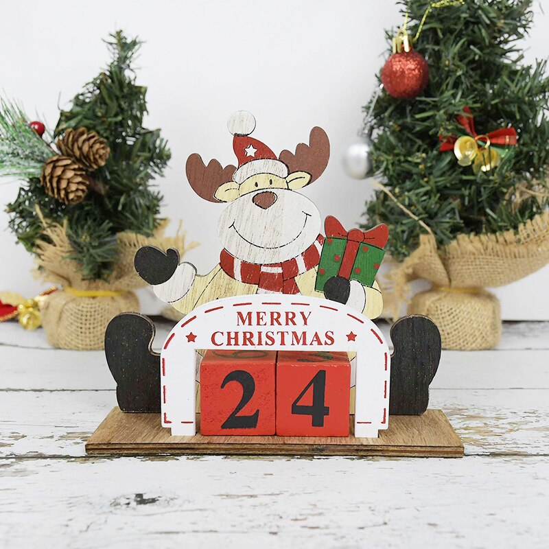 Glædelig jul snemandskalender julebordpynt til hjemmet noel år julemandsdukker nisseindretning: S01