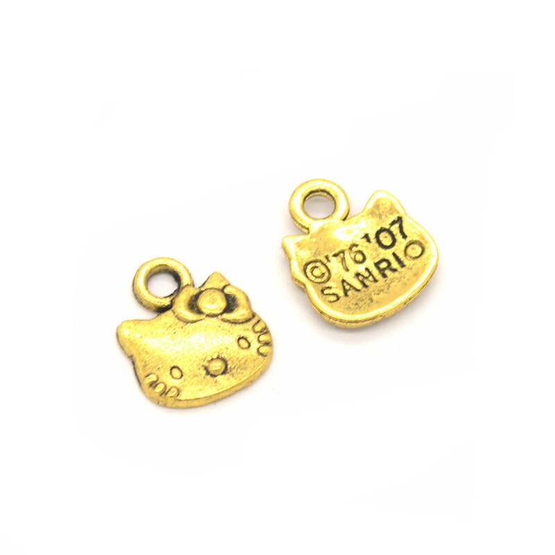 50pcs Charms Cat 13x11mm DIY Jewelry Making Pendant Fit Earring Necklace Bracelet Handcraft