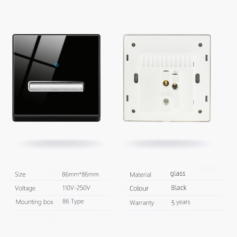 Atlectric Wall Sockets Internet With TV Outlet CAT5 Data Network Dual Computer Black Luxury Glass Panel Phone Socket 86mm*86mm