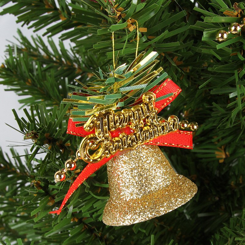 Campanas de plástico con polvo de Color accesorios para árbol de Navidad campanas de Navidad de 5cm