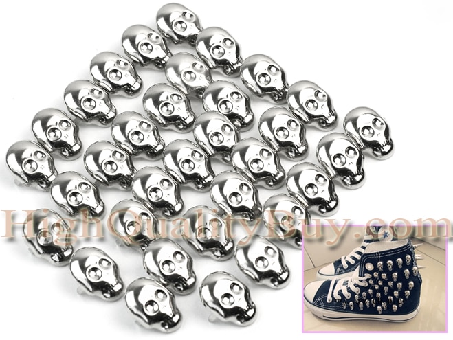 30 pcs Schedel Vorm Spots Spikes Studs Legering Punk Rock Leather Craft Schoenen Kleding Tassen Kleding Klinknagels Decor 22 x 16mm