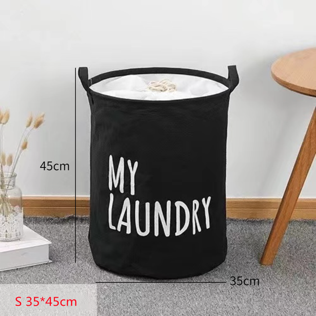 Foldable Laundry Basket for Dirty Clothes Multifunction Clothing Storage Baskets Large Capacity Toys Organizador Basket for Home: Black 35-45cm