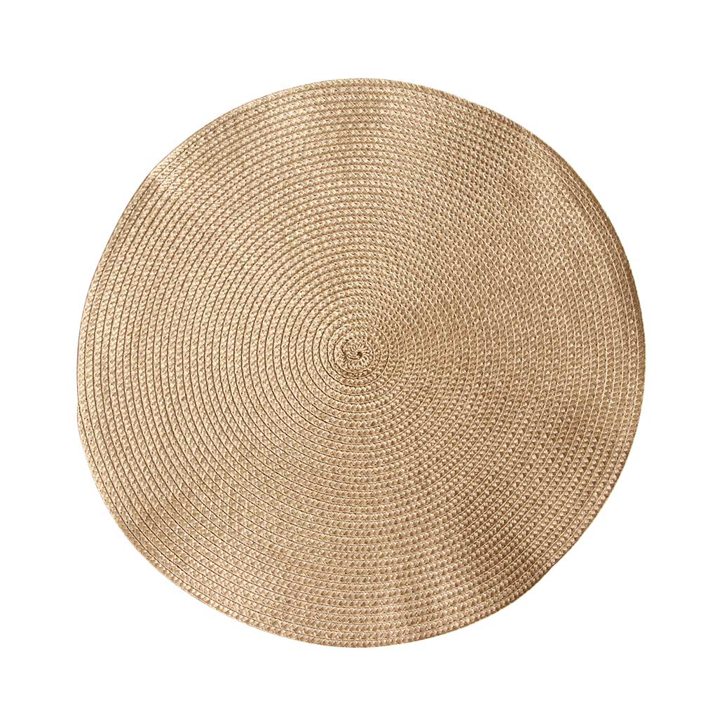 Manteles Individuales redondos de tejido PP impermeables para mesa de comedor, tapete antideslizante para servilletas, discos, cuencos, posavasos para bebidas, decoración de cocina, 1 ud.: khaki