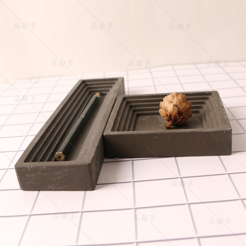 Cement tray silicone mold Nordic industry simple square rectangular concrete placing tray pen box mold