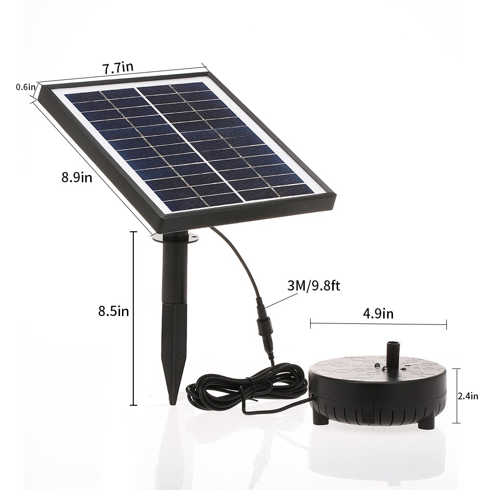Solar Floating Fountain Pump for Birdbath 12V 5W LED Solar Pond Fountain Brushless Submersible Water Pump Built-in Battery