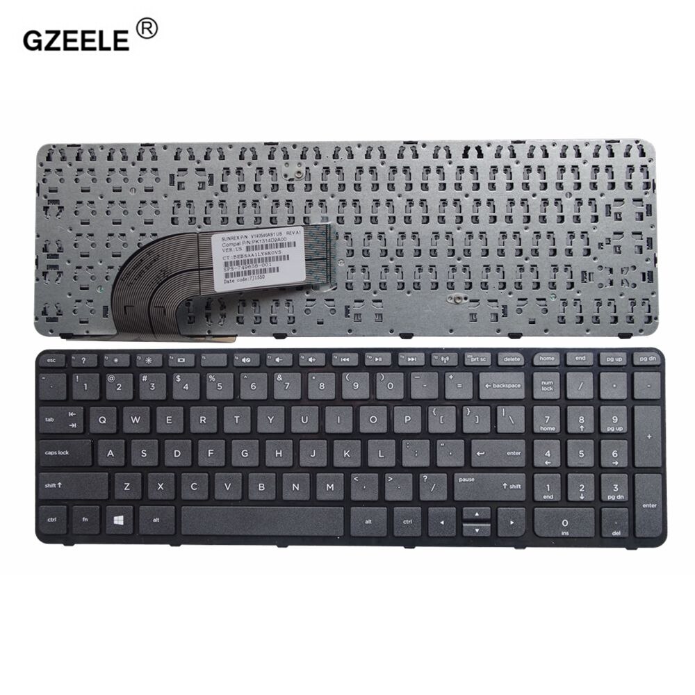 English Laptop keyboard for HP pavilion 15-N 15-E 15E 15N 15T 15-F 250 G2 G3 255 G2 G3 256 G2 G3 US: Black
