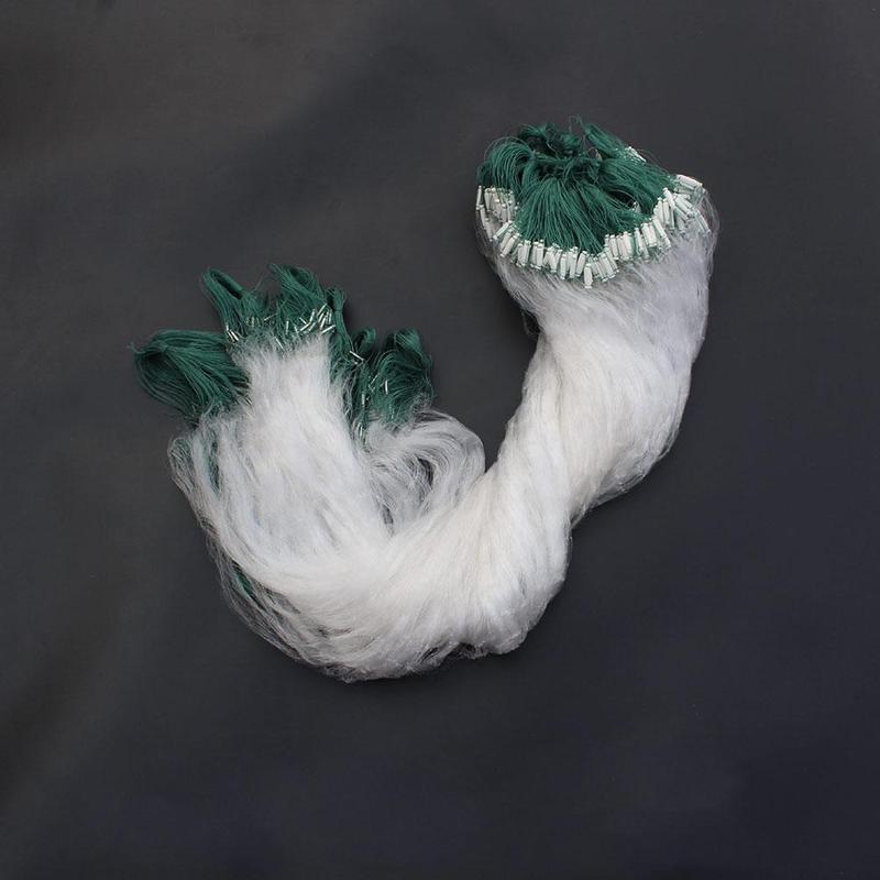 Green White Fishing Net With Float Fish Trap Monofilament Small Mesh Gill Nylon Net Fishing Accessories 1.2X15M 1.2X30M