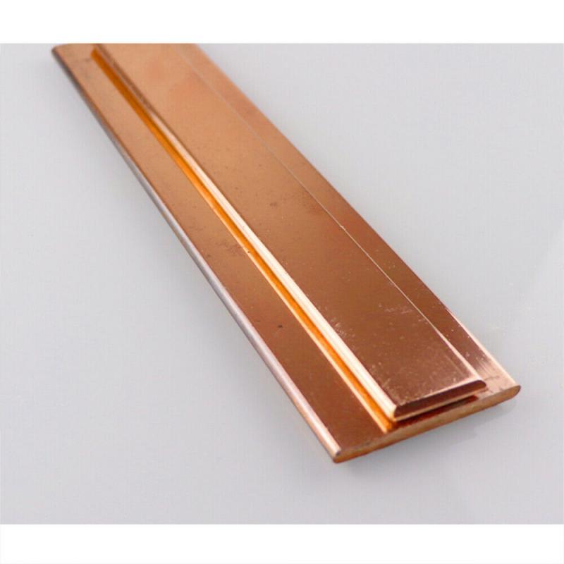 1Pc 1/1.5/2/3/4/5 Mm Dikte Koperen Strip 99% Pure Metal Vel Paars Cu Platte Bar 250mm Lengte Industrie Diy Plaat Voor Cnc