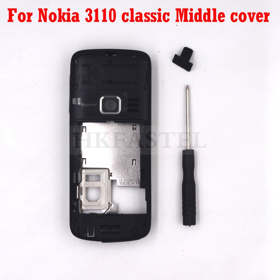 HKFASTEL Cover For Nokia 3110c 3110 Classic 3109c 3109 Mobile Phone Full Housing with Keypad Case Tool: 3110C Middle
