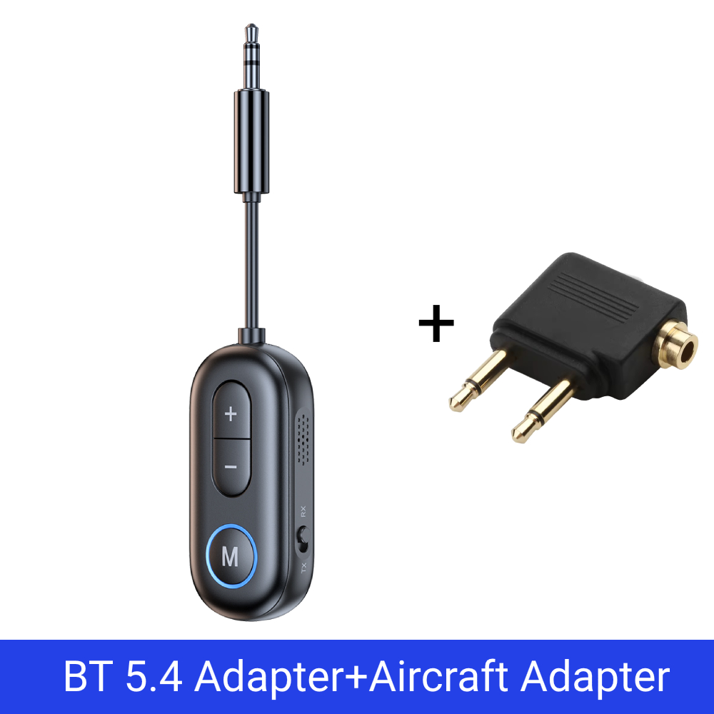 Receptor y transmisor de Audio Bluetooth 5,4, adaptador inalámbrico de música estéreo Hifi AUX de 3,5 MM con micrófono para coche, avión, TV, PC, altavoz: Rojo