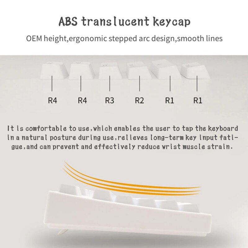 Teclas abnt2 108 teclas para jogos, teclado mecânico oem, transparente, injeção de cores duplas, teclas para teclado gamer