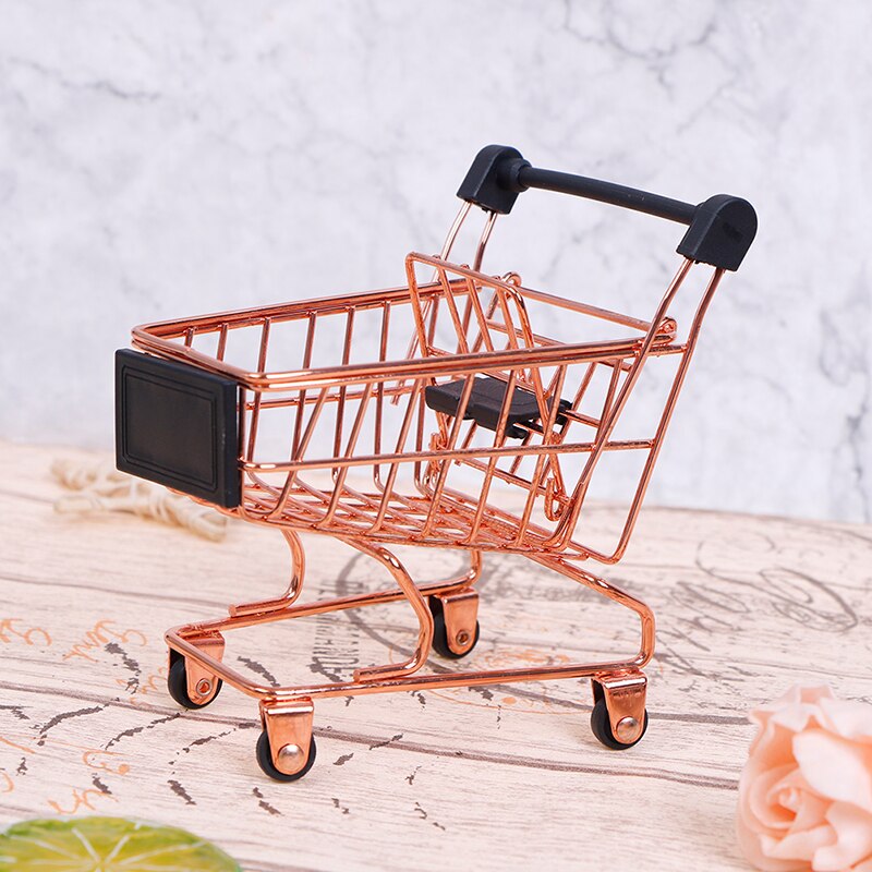 Mini Shopping Cart Trolley Home Office Sundries Storage Ornaments Model Children's Toy ~: RG