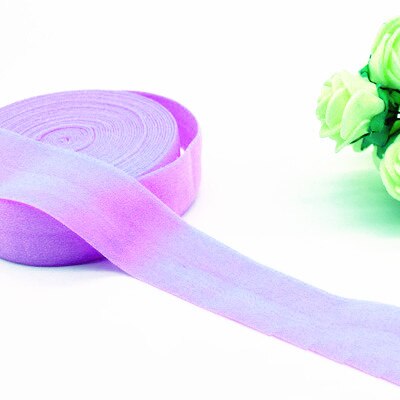 20mm Fold Over Rubber Band Multirole Fabric Spandex 2cm Elastic Bands Tape Garment For Pants Sewing Accessories 5yards: light pirple 5yards