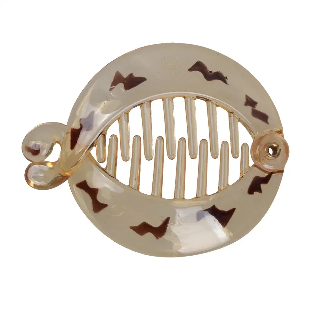 Pinza para el pelo de cola de caballo de forma redonda pequeña, Clip de plátano para mujeres y niñas, soporte para cola de caballo negro y marrón, accesorios para peinados profesionales: Gris oscuro