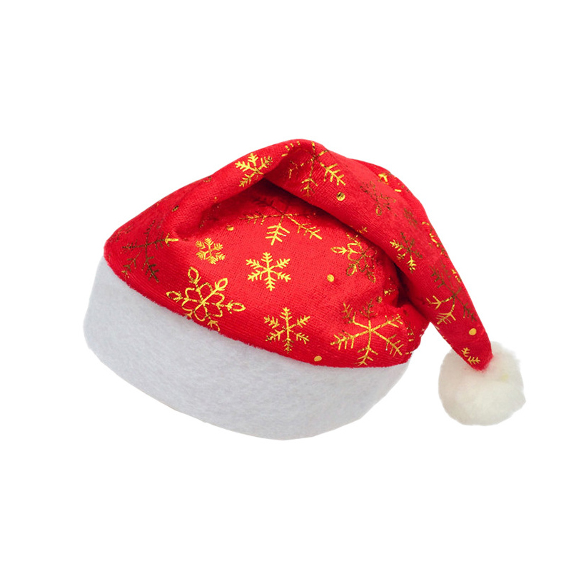 Christmas Santa Hat, Decorative Cap, Plush Warm Crafts Dangling Balls Home Decoration Adult Props: red snowflake
