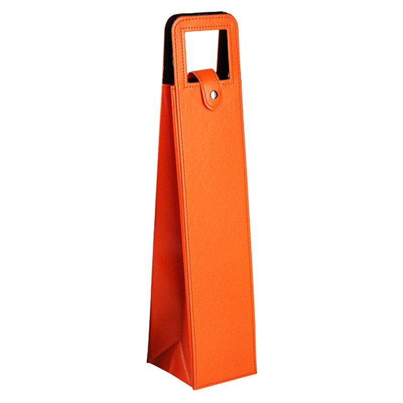 Sac en cuir PU pour le vin, sac de pour le vin et la bière, fourre-tout parfait pour le vin, sacs de rangement de fête, accessoires de Bar: orange