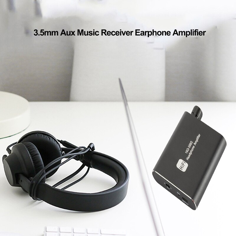 Draagbare 3.5mm aux 16-300 ohm hifi hoofdtelefoonversterker audio-ontvanger muziekspeler oortelefoonversterker