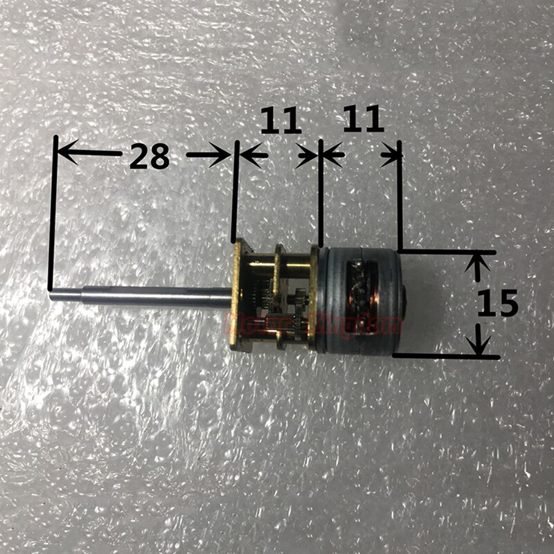 DC 5V 2-phase 4-wire 15mm Mini metal Gearbox Gear Motor paso a paso Micro precisión Motor 28mm eje largo
