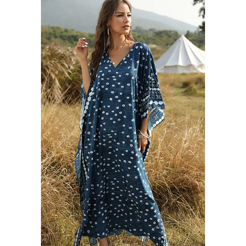 Plus size Beach Cover up Robe De Plage Bathing Suit Women Boho Dress Cover -ups saida de praia Pareos Beach Bikini Cover up