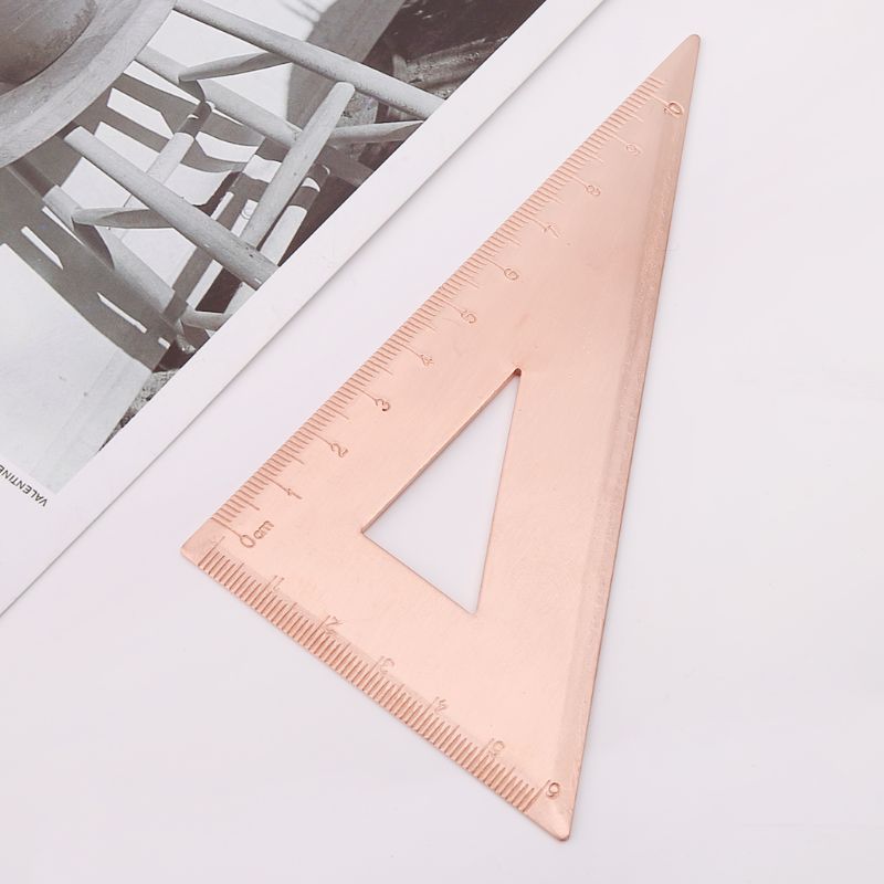 Retro Copper Triangle Ruler Right Angle Drawing Measurement Math Geometry Tool Stationery for students