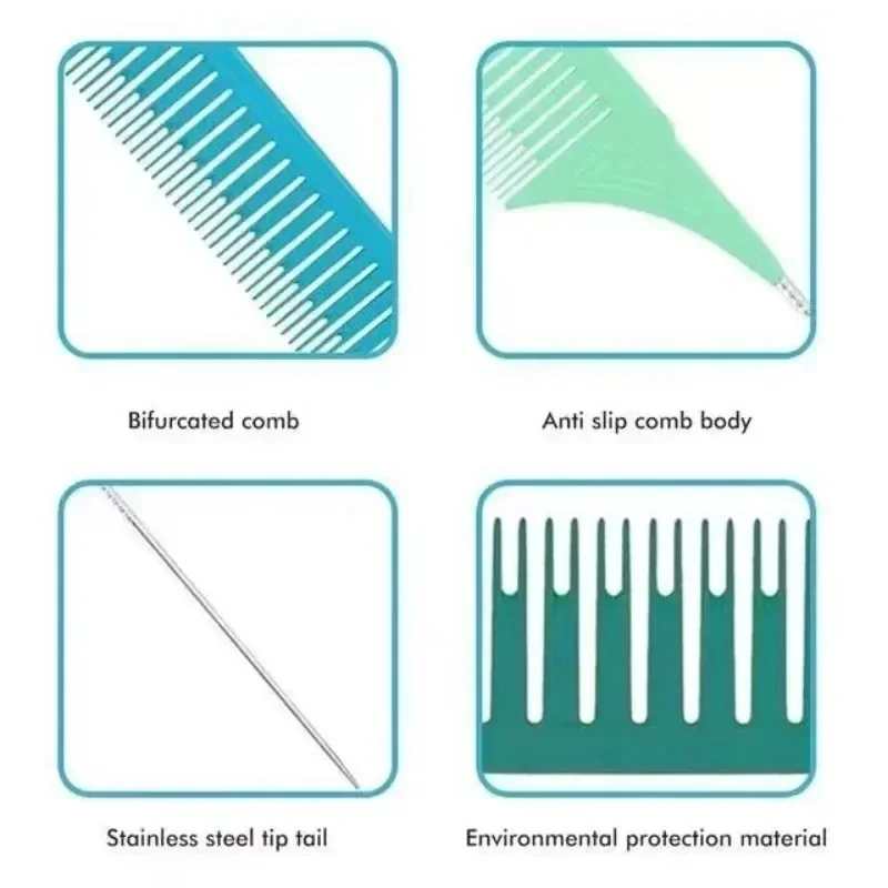 3 Pack Hair Styling Comb Tail Comb Set Dyeing Partition Highlight Braid Cutting Comb Tip Tail Hair Accessories Combs