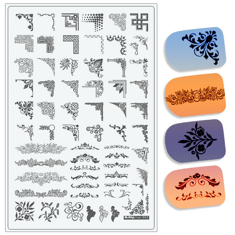 Placas de estampación de uñas de estilo chino Flame Lucky Clould imagen plantilla para decoración de uñas sello Acero inoxidable Nail Art Print Tools: 053