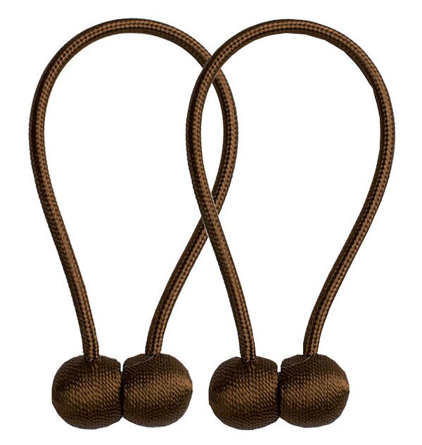 2 Stuks Magnetische Gordijn Gesp Creatieve Polyester Bal Gordijn Tiebacks Vastzetmogelijkheden Terugloopsper Gesp Gordijn Decor Clips Accessoire: Coffee