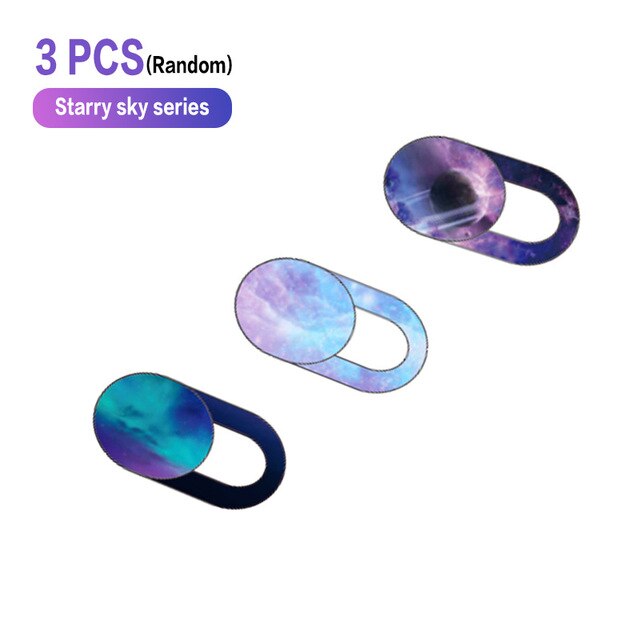 Universal Webcam Cover Phone Antispy Camera Cover For iPad Web Laptop Macbook Tablet Lenses Privacy Sticker Starry Sky Pattern: 3PCS(Random)