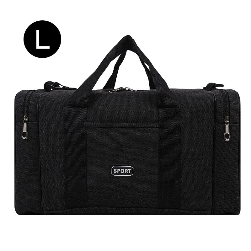 Waterdichte Oxford Reistas Handtas Koffer Sport Sporttas Grote Capaciteit Opvouwbare Opslag Bagage Carry Op Plunjezak XA634F: Black L