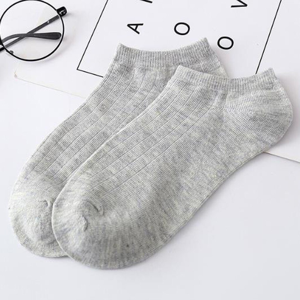 25#  unisex effen kleuren skateboard sokken katoenen zachte ademende sokken antislip onzichtbare enkelsokken
