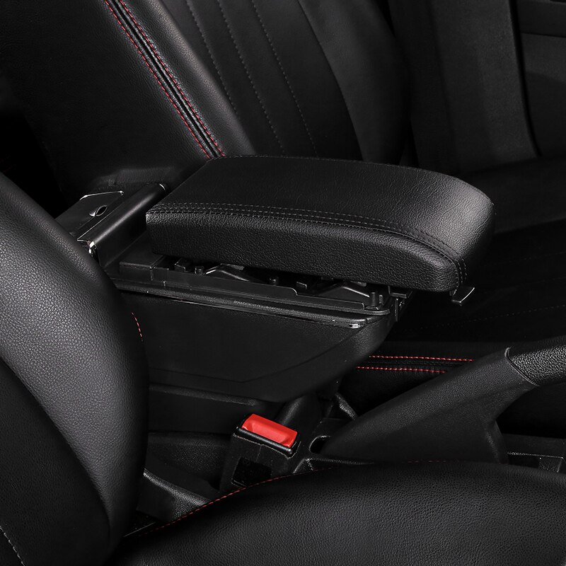 Armrest box For Hyundai I30 Dual Layer Rotatable Large Space PU Leather USB Charging Center Console Storage Box car accessories