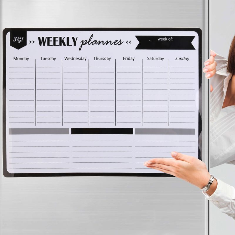 Veckoplanerare mjuk magnetisk whiteboard kylskåp magneter ritning anslagstavla påminna memo block kalender