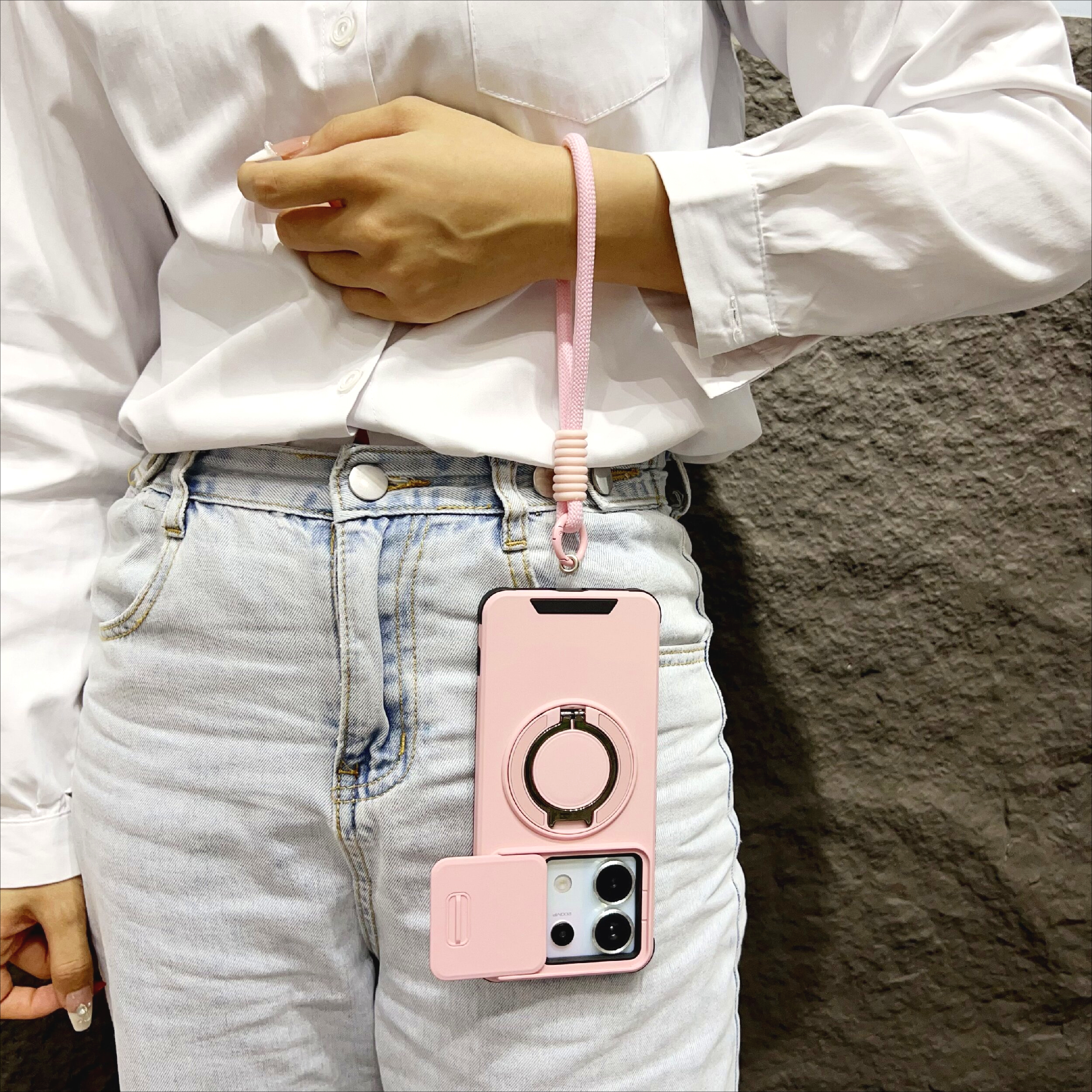 Capa magnética armadura para redmi note 14 13 pro plus 5g 4g xiaomi 14t pro com cordão slide proteção de câmera capa à prova de choque