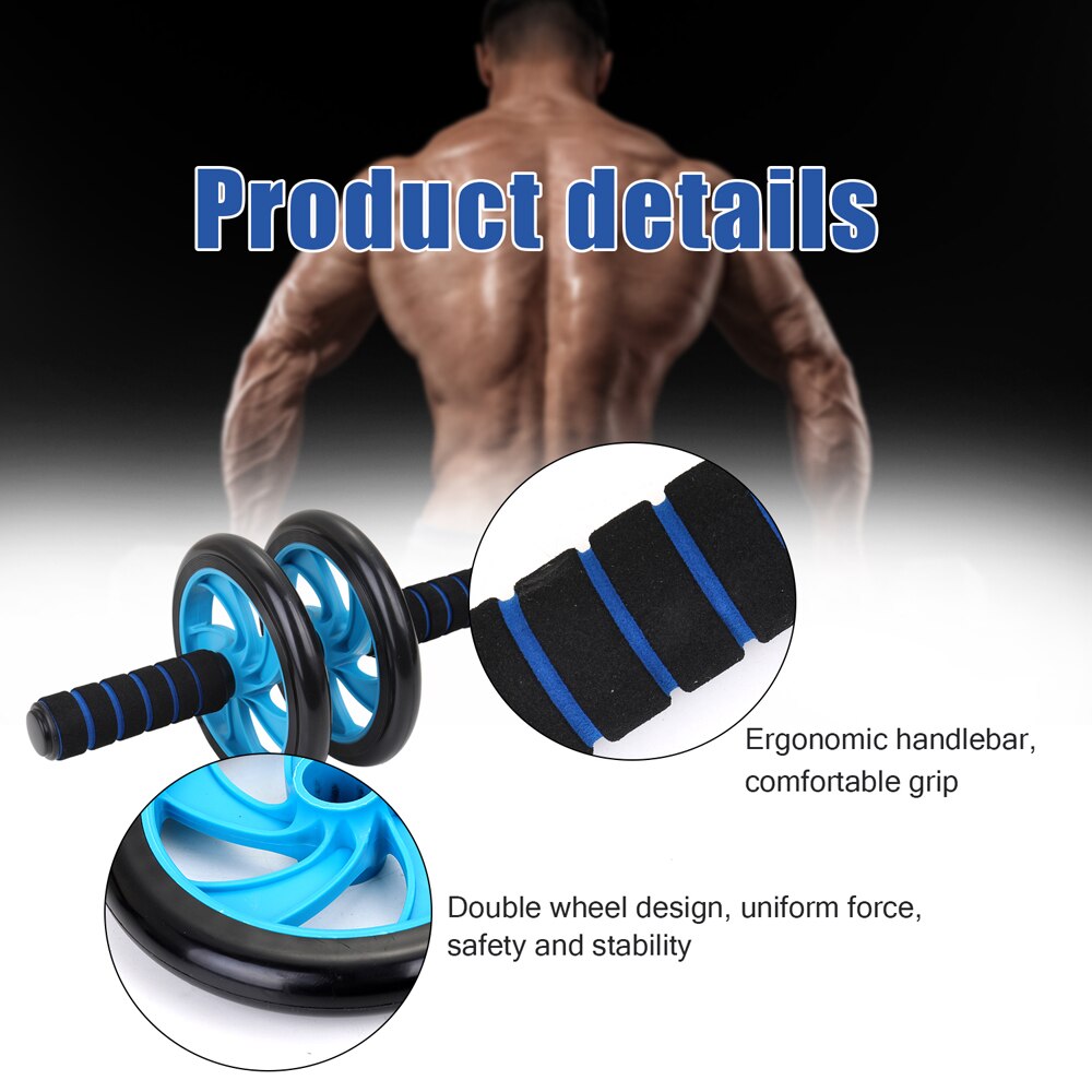 4in1 Home Gym Fitness Equipment Muscle Trainer Wheel AB Roller Kit Abdominal Roller Push Up Bar Jump Rope Workout Body Building